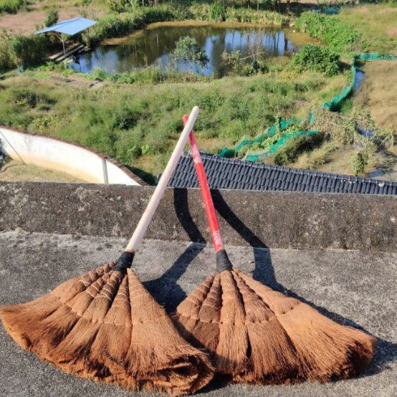 牛角棕扫把木杆木杆套皮家用阳台卧室学校工厂等