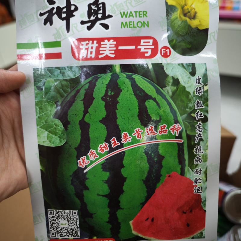 神奥甜美一号甜王西瓜种子，200粒，皮绿瓤红高产