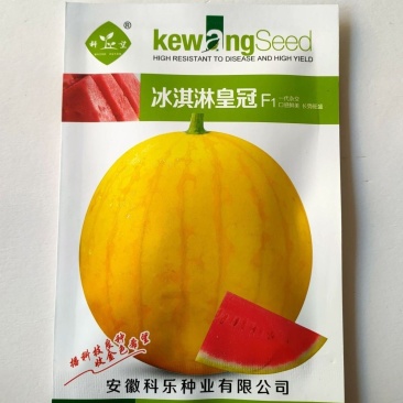 早熟黄皮红瓤西瓜种子正宗皮薄高产抗病早熟高圆型西瓜种子
