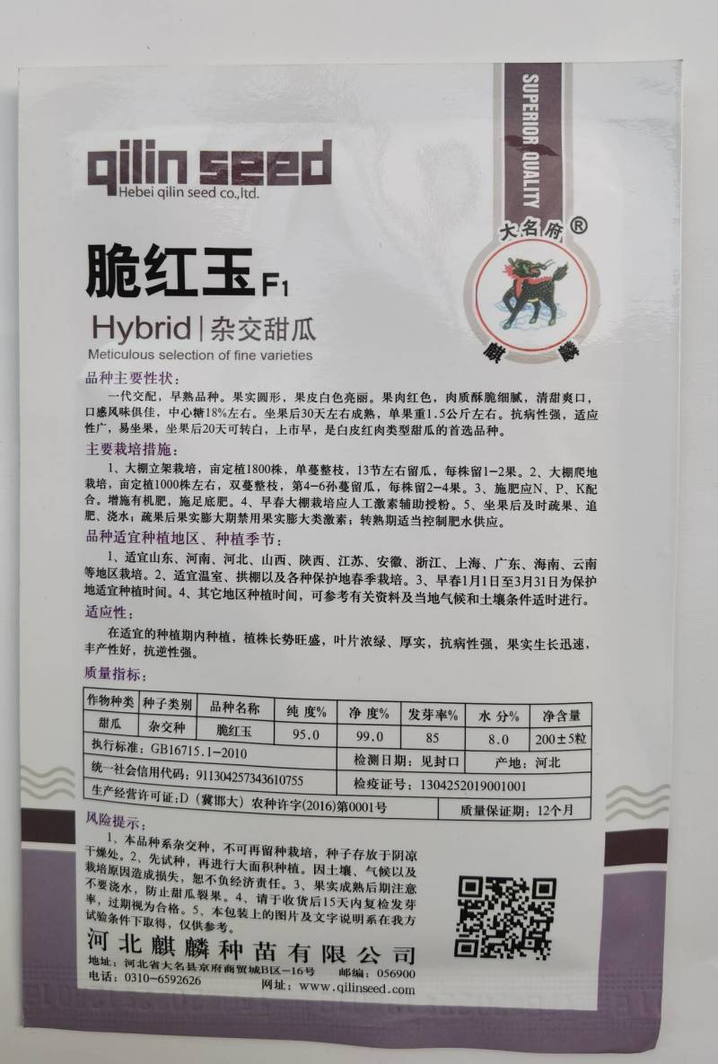 白皮红肉甜瓜种子脆红玉杂交早熟抗病红瓤酥脆香瓜甜瓜种子