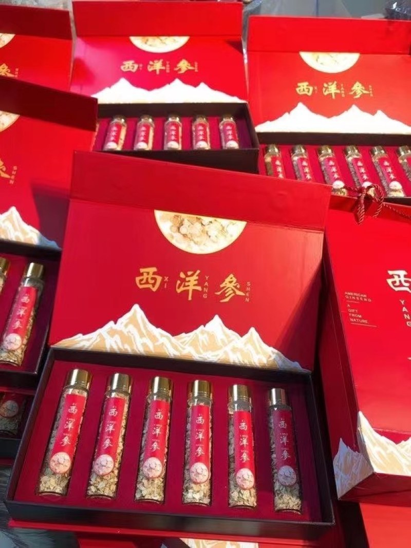 西洋参片小参片礼盒一套6瓶120克装