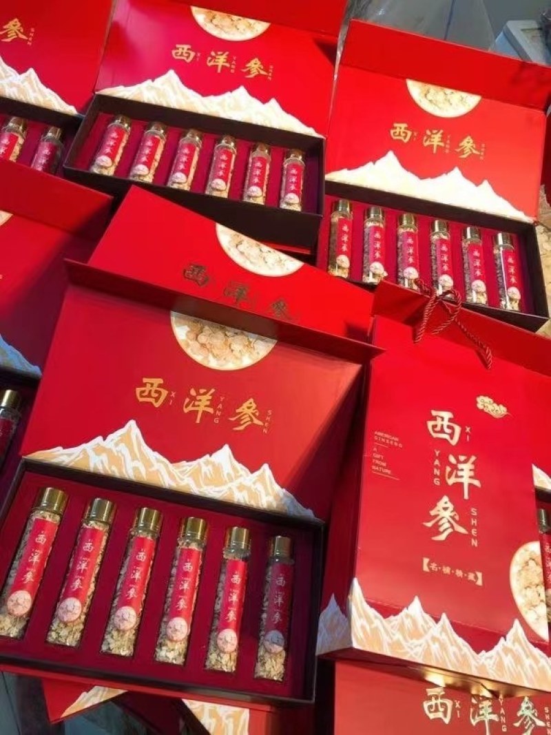 西洋参片小参片礼盒一套6瓶120克装