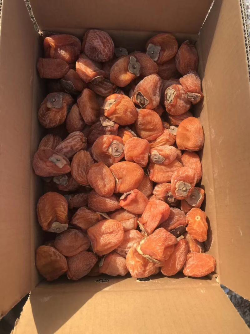 【流心柿饼】山东吊霜柿饼出口品质红饼半干柿非富平柿饼圆饼
