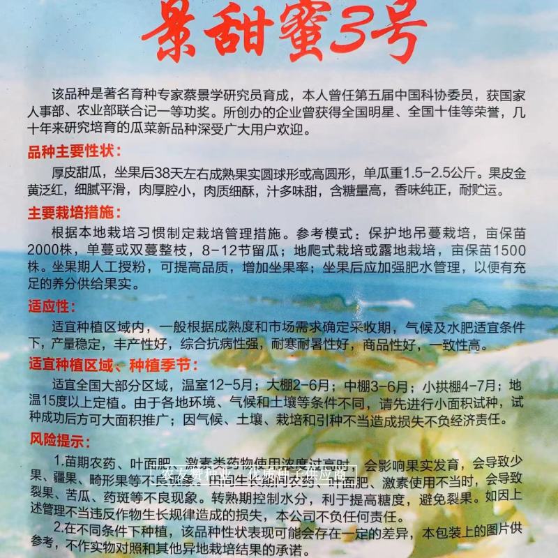 景甜脆梨酥1号厚皮甜瓜种子白皮红肉甜瓜种籽酥脆香甜糖度高