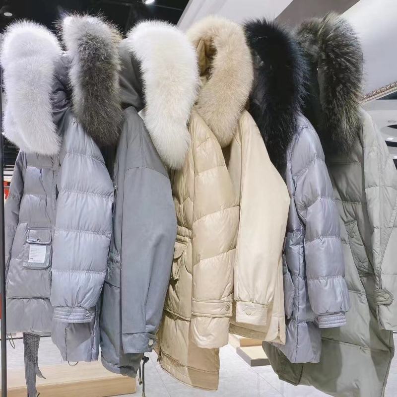 (包邮)森马白鸭绒羽绒服22冬季新款十三行品牌女装厂家批