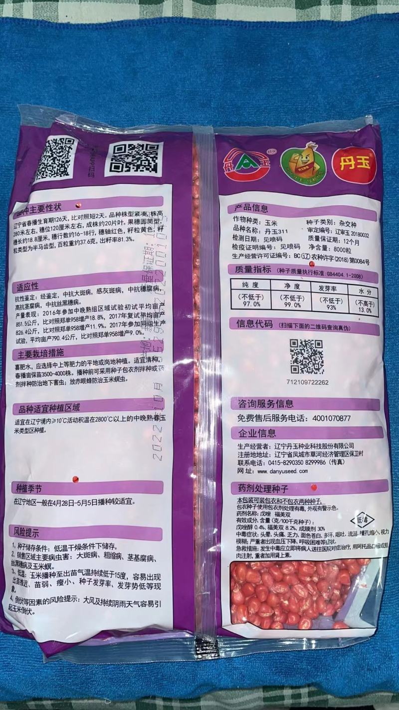 丹玉311玉米种8000粒厂家正品高产品种包邮