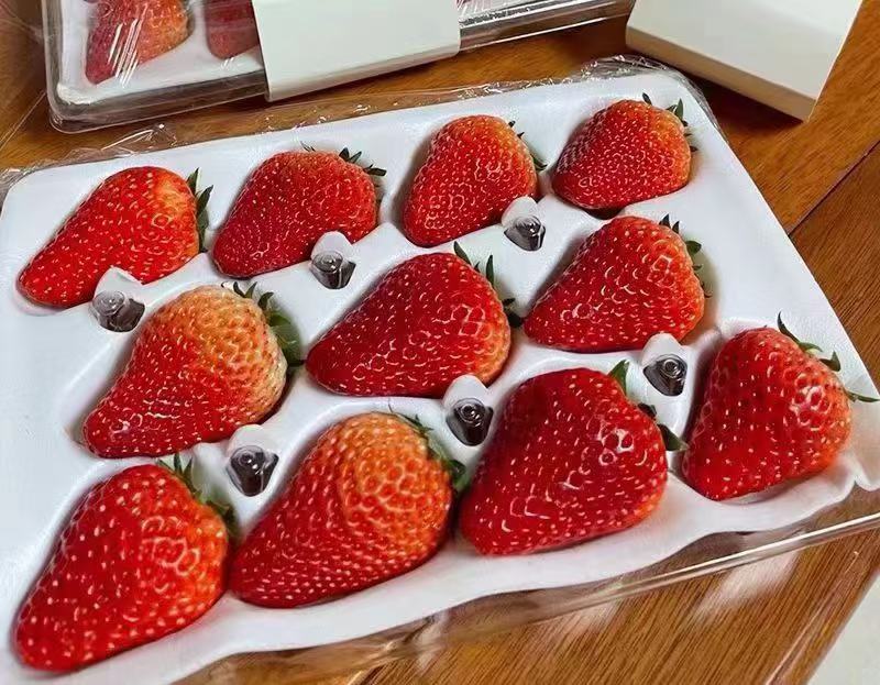 高清草莓特写图,展示草莓表皮的颗粒结构与自然色泽,用于说明草莓的营养价值 新鲜草莓特写