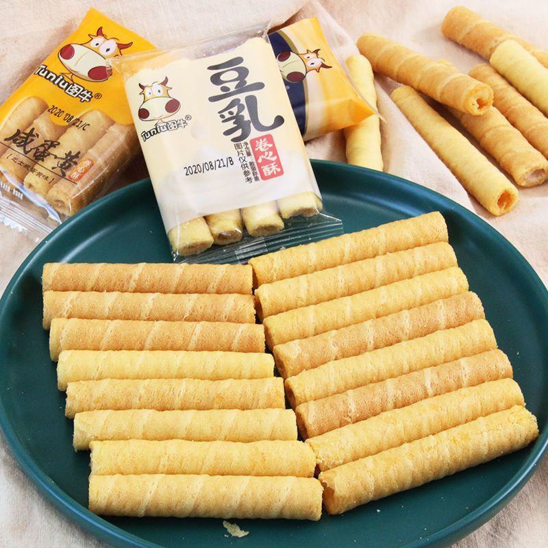图牛芝士咸蛋黄卷心酥整箱豆乳阿萨姆奶茶夹心鸡蛋卷早餐饼干