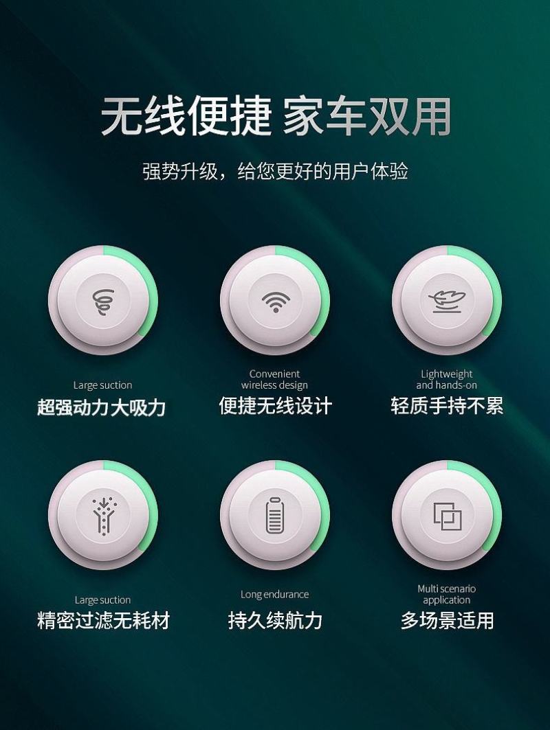 包邮无线车载吸尘器超强吸力汽车家两用大功率室内手持吸尘器