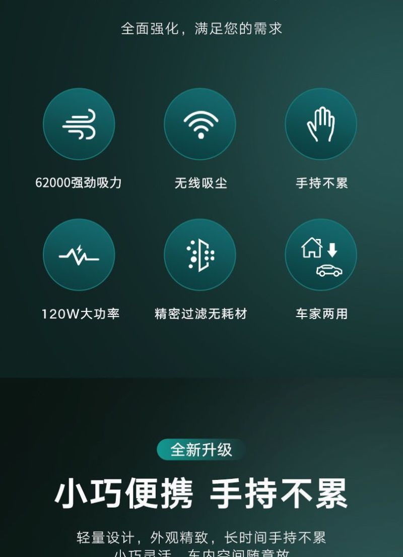包邮车载无线吸尘器强力大功率大吸力迷你手持车用吸尘器家用