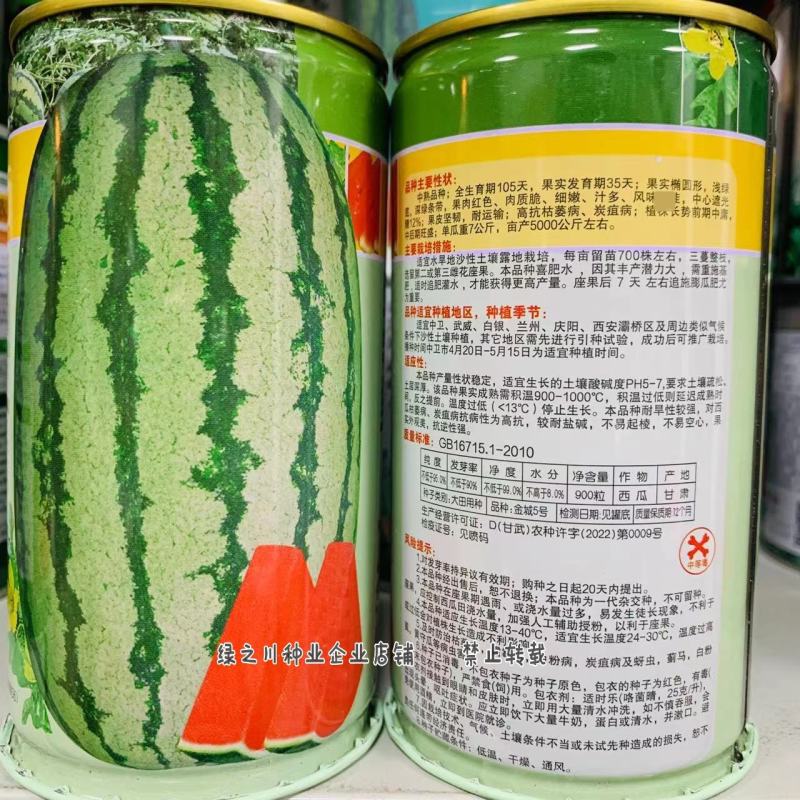 正宗甘肃金城五号西瓜种子抗病露地硒砂瓜金城5号西瓜种子