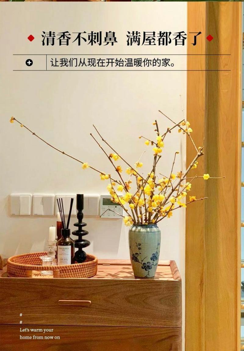 腊梅冬季抗寒干枝腊梅遇水开花鲜切水培腊梅浓香办公场所鲜花