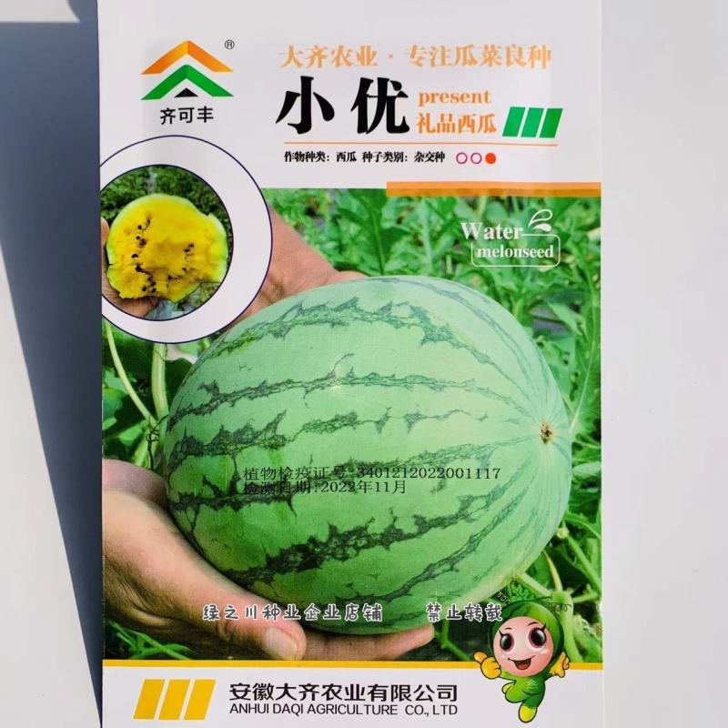 小优礼品西瓜种子特早熟糖度高黄瓤小西瓜种子口感香甜脆