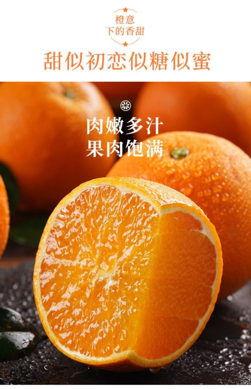 秭归脐橙湖北宜昌橙子新鲜水果当季榨汁橙纽荷尔