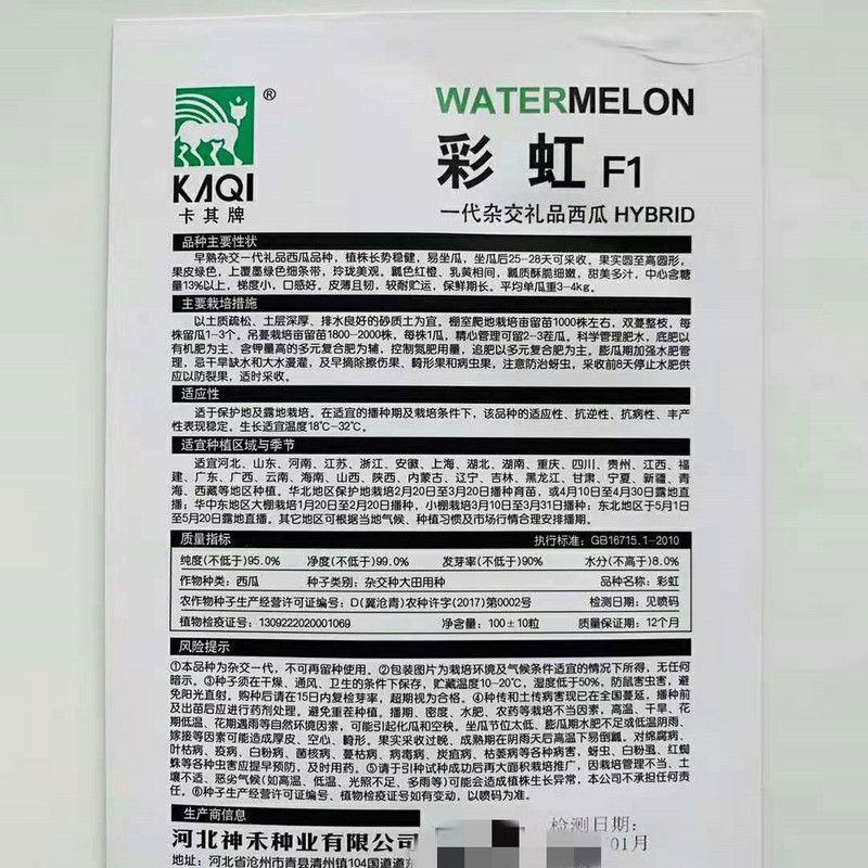 黄瓤早熟西瓜种子卡其彩虹西瓜种子礼品小西瓜种子高产西瓜种