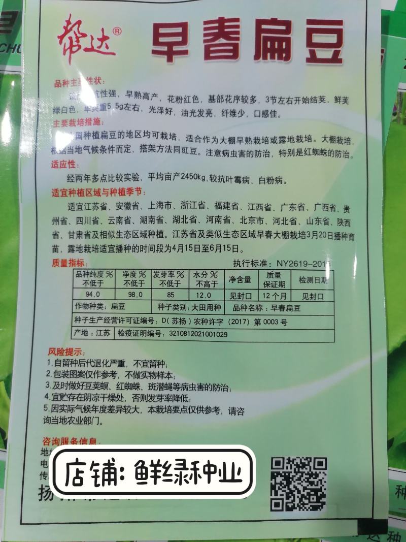 翠玉扁豆早熟翠绿色、耐高温商品性优、适宜保护地和春夏栽培