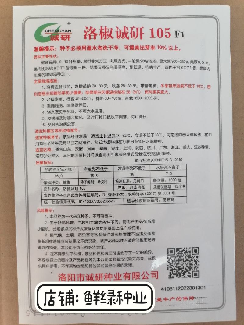 洛椒诚研105早熟翠绿色灯笼型甜椒种子皮薄大果