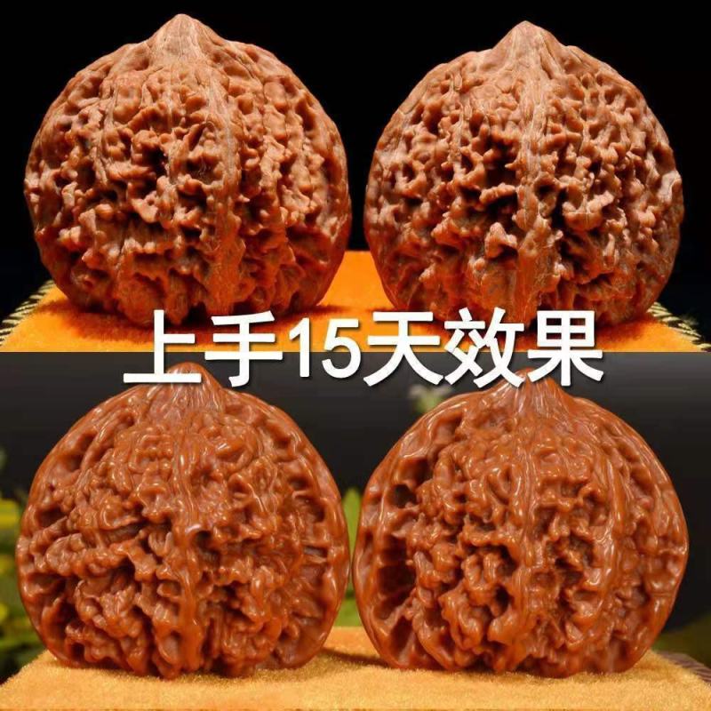 文玩核桃精品配对大尺寸手把件王勇官帽老树精选精挑