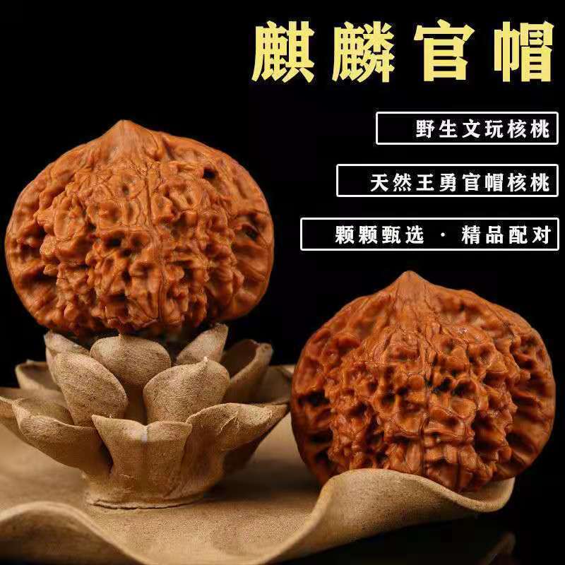 文玩核桃精品配对大尺寸手把件王勇官帽老树精选精挑