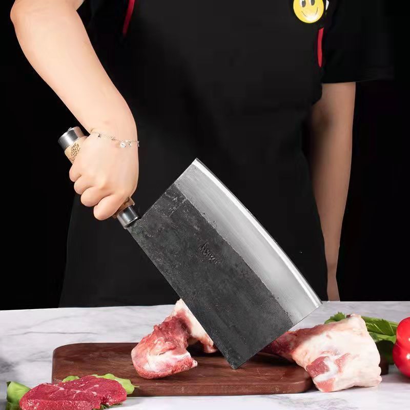 加厚锻打弹簧钢砍骨刀斧头刀屠夫杀猪牛羊肉大骨刀锰钢斩骨刀