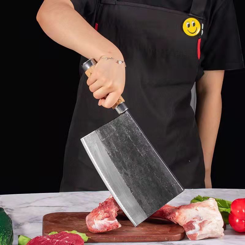 加厚锻打弹簧钢砍骨刀斧头刀屠夫杀猪牛羊肉大骨刀锰钢斩骨刀