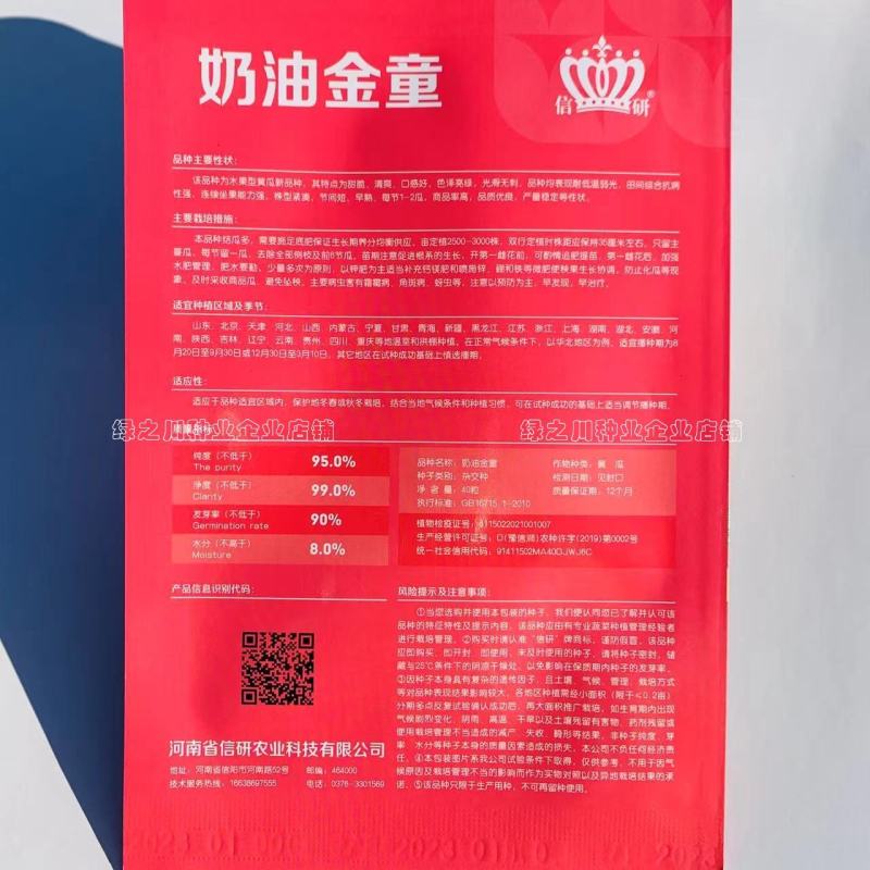 奶油金童小黄瓜种子脆甜光滑无刺水果黄瓜种籽早熟节节有瓜