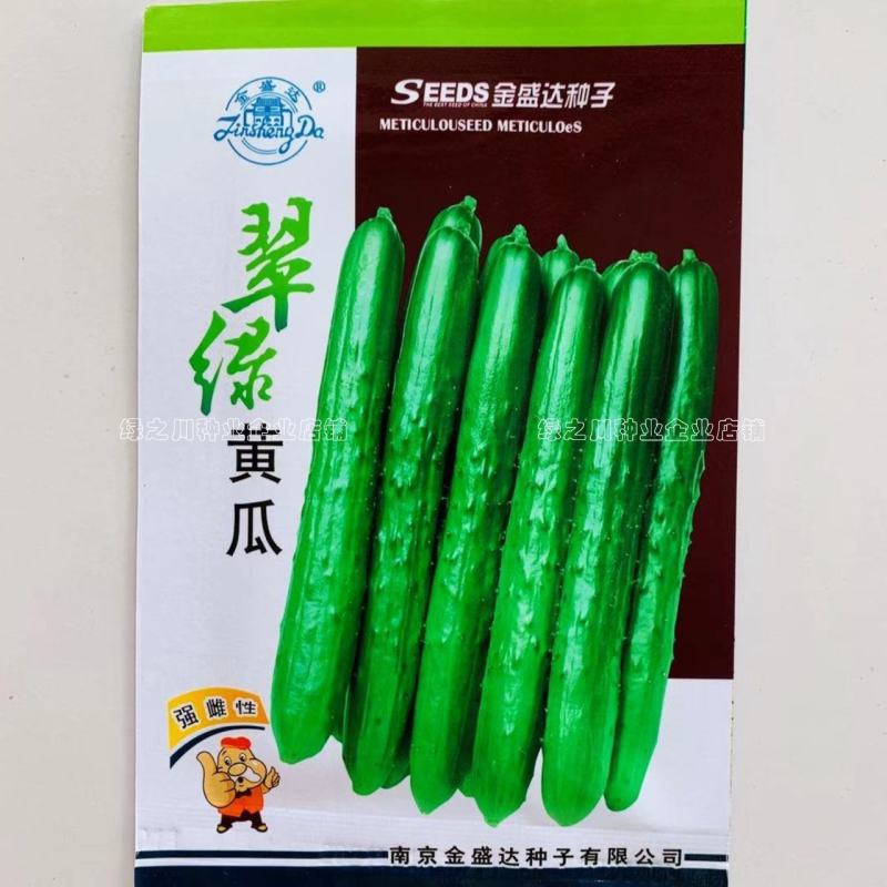 【刺少瓜型直】强雌性翠绿黄瓜种子,南北方甜脆节节有瓜