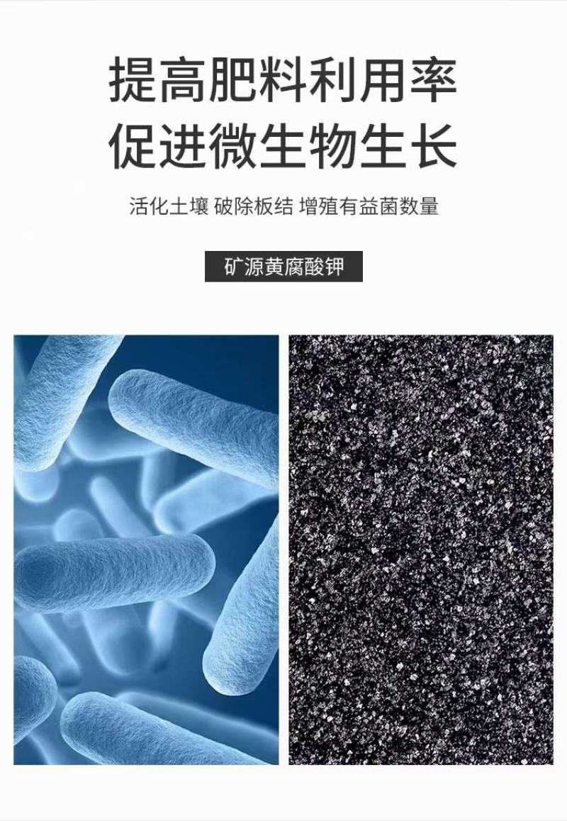 矿源黄腐酸钾水溶冲施肥（大包装，小包装）不含激素放心用
