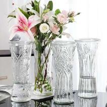 加厚大号花瓶玻璃透明客厅摆件水培植物富贵竹百合插干花陶瓷