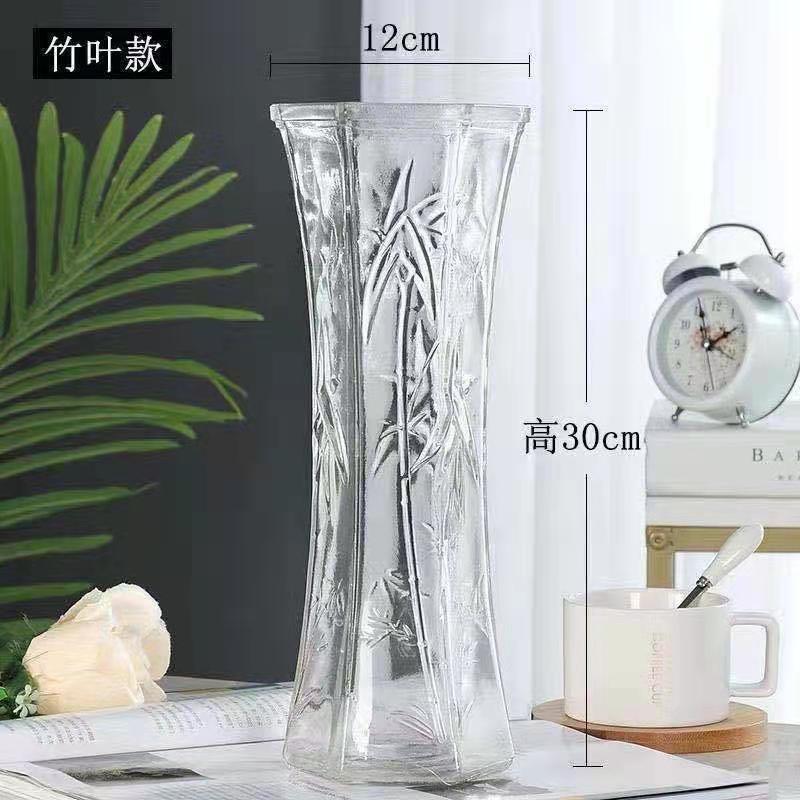 加厚大号花瓶玻璃透明客厅摆件水培植物富贵竹百合插干花陶瓷