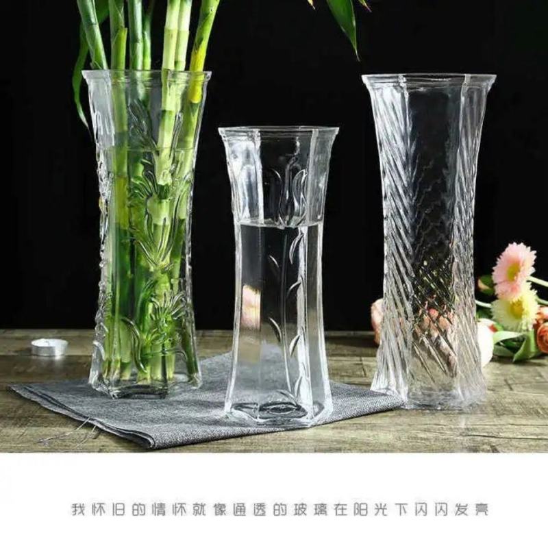 加厚大号花瓶玻璃透明客厅摆件水培植物富贵竹百合插干花陶瓷
