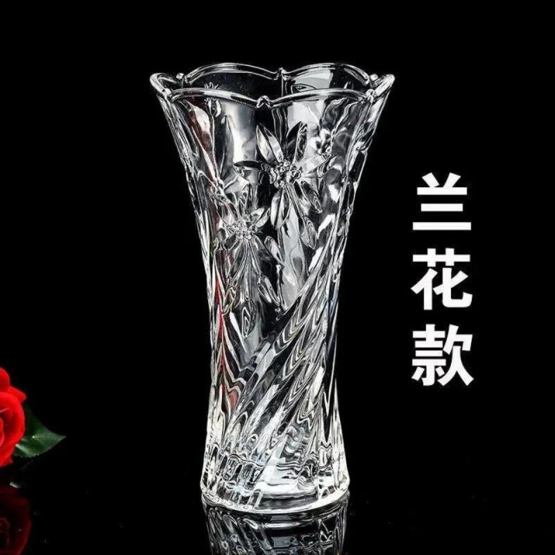 加厚大号花瓶玻璃透明客厅摆件水培植物富贵竹百合插干花陶瓷