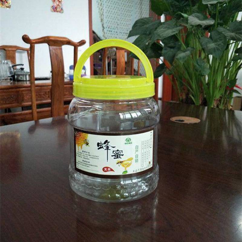 蜂蜜瓶塑料瓶子透明一斤装2斤方瓶用加厚带盖3斤5斤蜂蜜