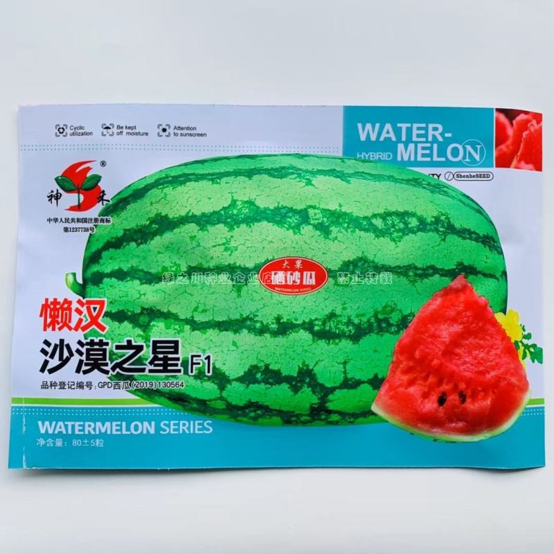 懒汉沙漠之星西瓜种子椭圆大果型耐重茬抗病硒砂瓜种子