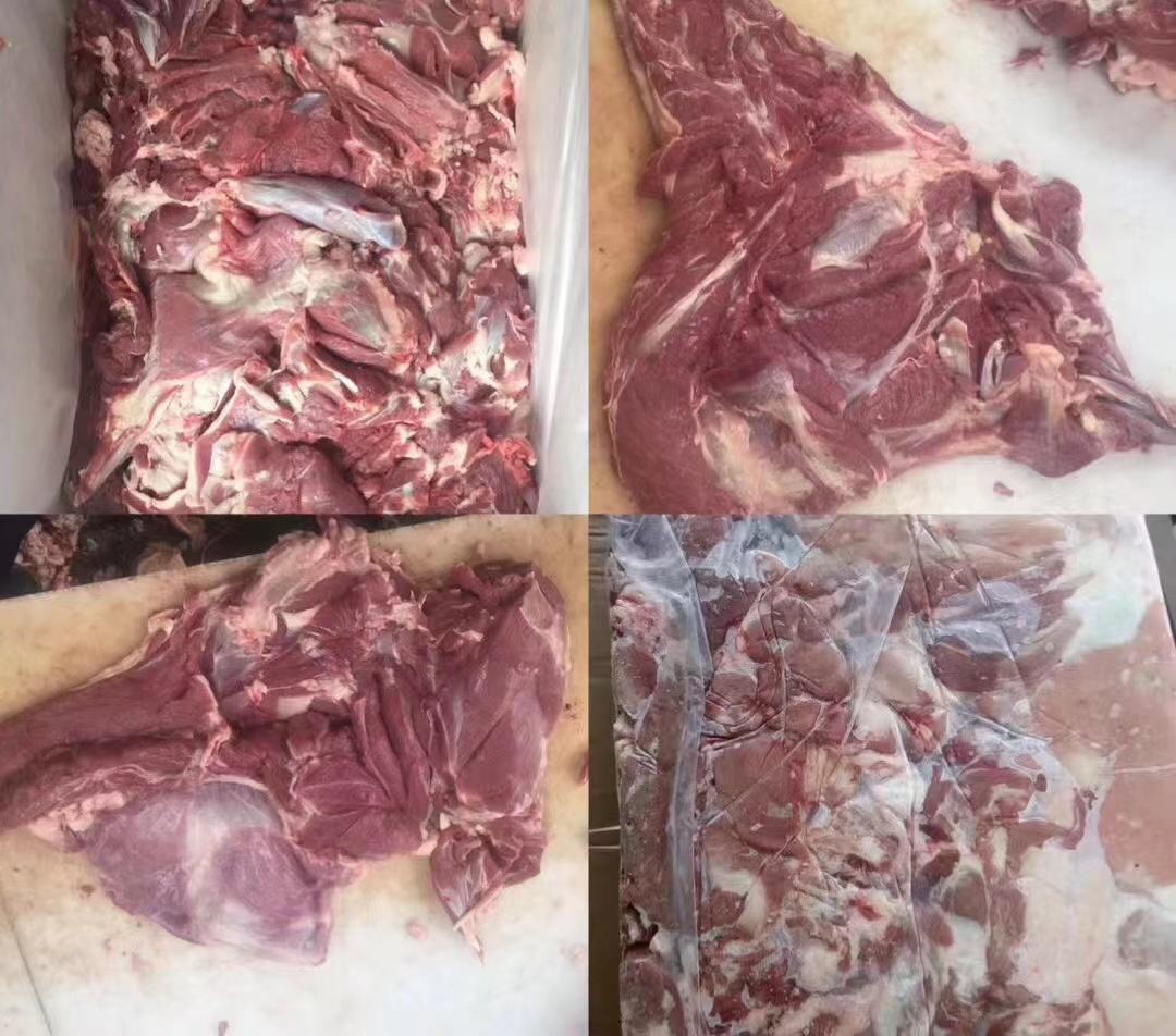 波尔山羊肉切割成品展示,包括羊排、羊腿、羊肋条等部位 波尔山羊肉品展示