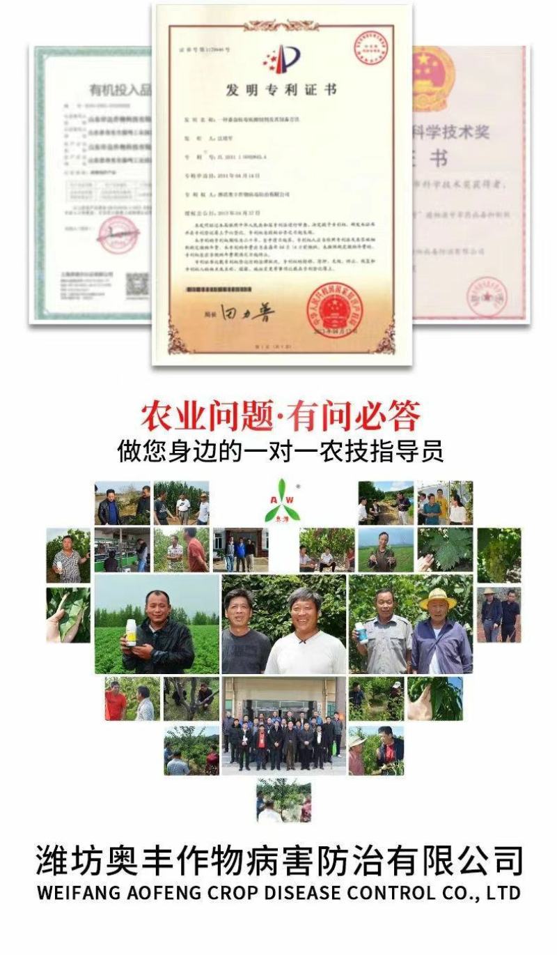 奥潍奥丰螯合十六元素补充微量元素果树蔬菜大田作物农用叶面
