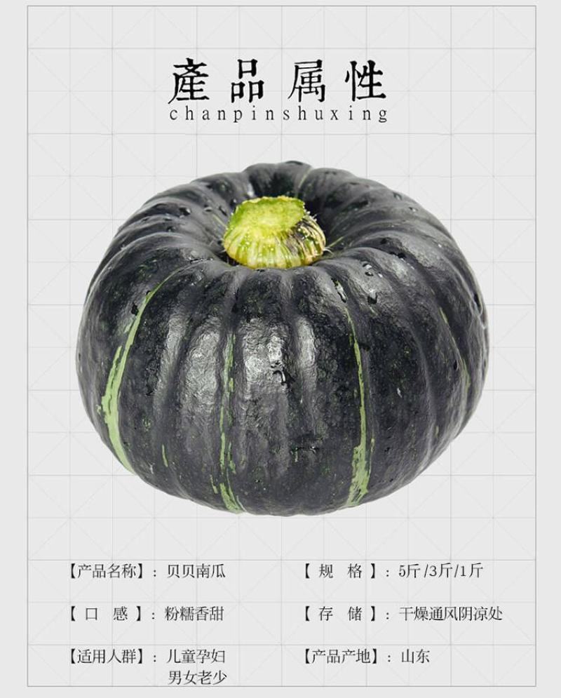 山东正宗贝贝南瓜板栗南瓜一件代发