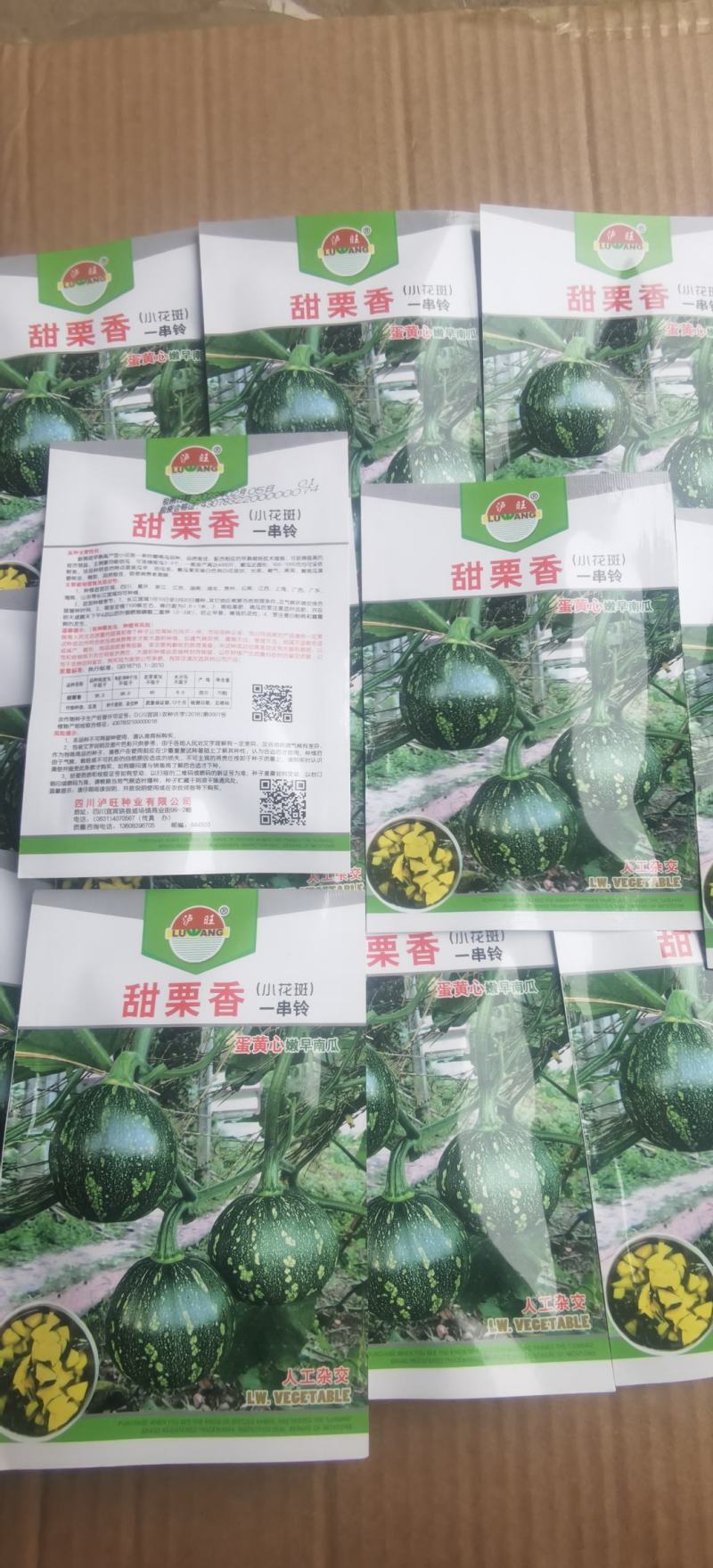 小南瓜种子甜栗香靑花皮黄心南瓜肉紧实香味浓结瓜多