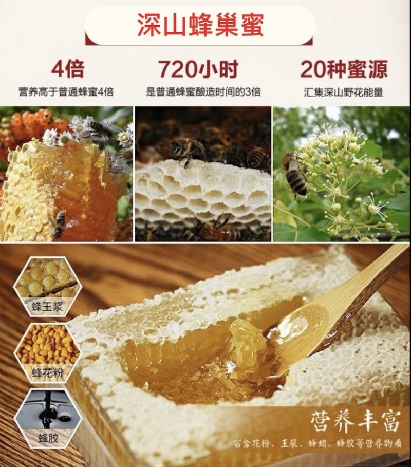 野生巢蜜500g包邮农家自产自销原生态包邮纯正