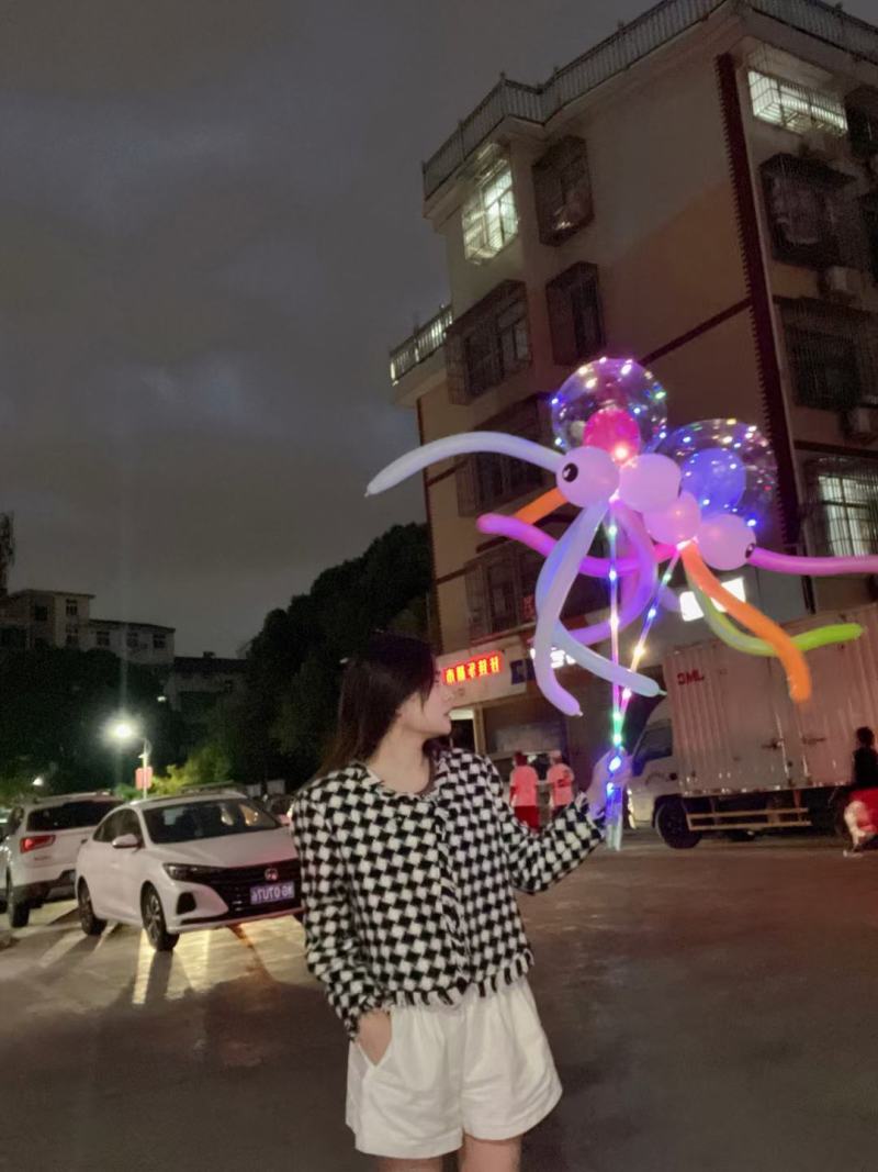 网红波波球儿童卡通发光章鱼气球diy玩具公园广场夜市热销