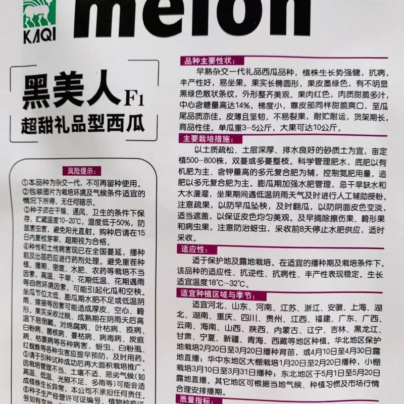 黑美人西瓜种子超甜礼品西瓜种子皮薄长椭圆形黑皮红瓤西瓜