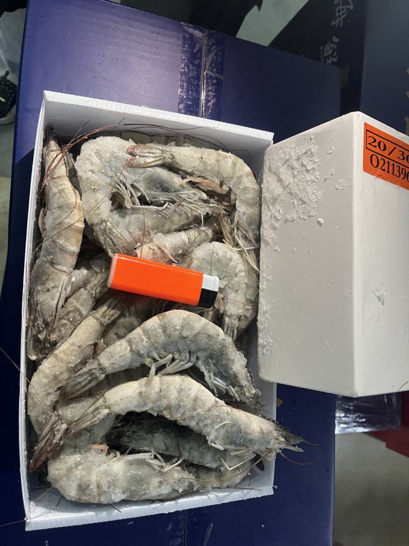 大虾，海鲜，白虾20-30规格4斤装净3.5左右盐冻包邮