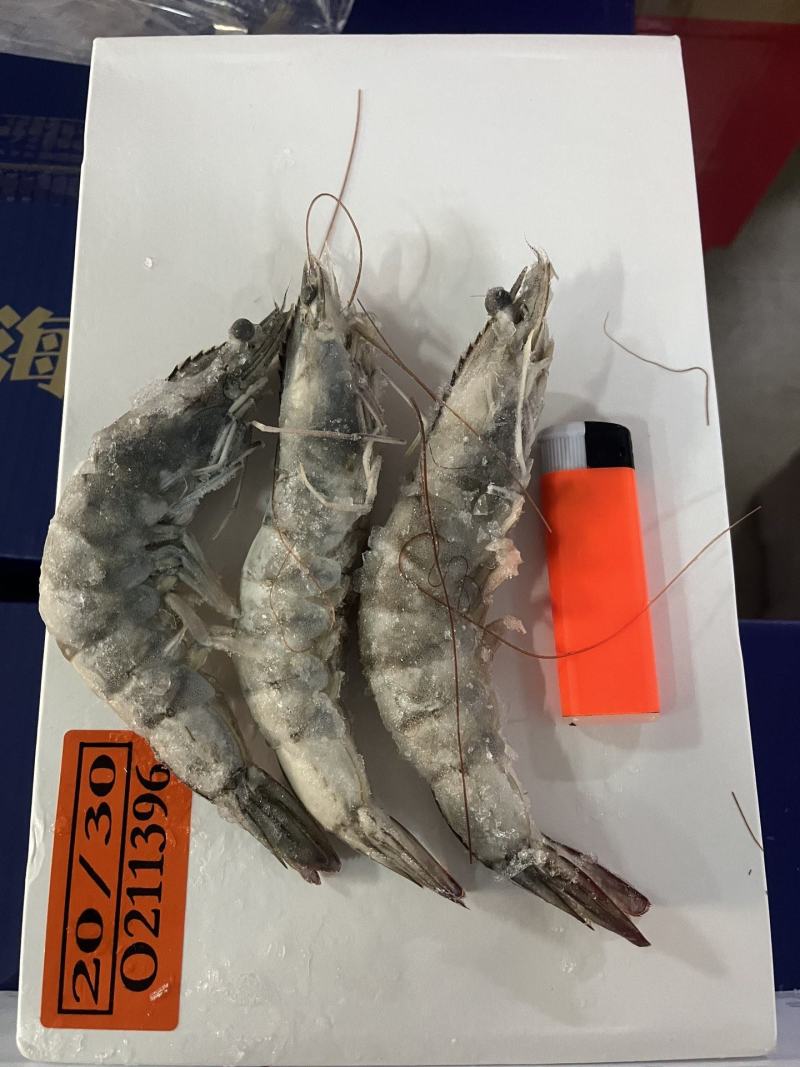 大虾，海鲜，白虾20-30规格4斤装净3.5左右盐冻包邮