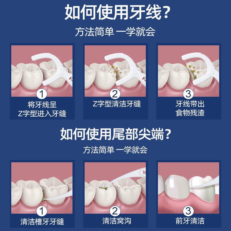 剔牙线超细牙线棒家庭装牙线成人一次性牙签安全剔牙神器独立