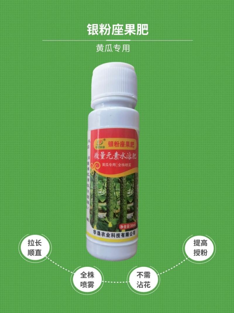 黄瓜座果王银粉座果肥顶花带刺授粉座果拉长黄瓜免点花