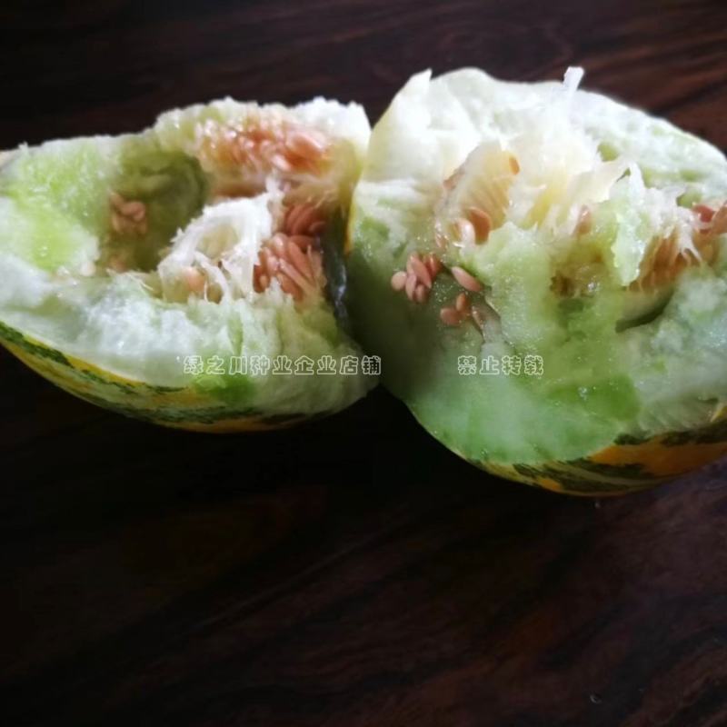 原装蜜研金脆花宝3甜瓜种子高糖绿肉青顶，底色金黄香瓜种子