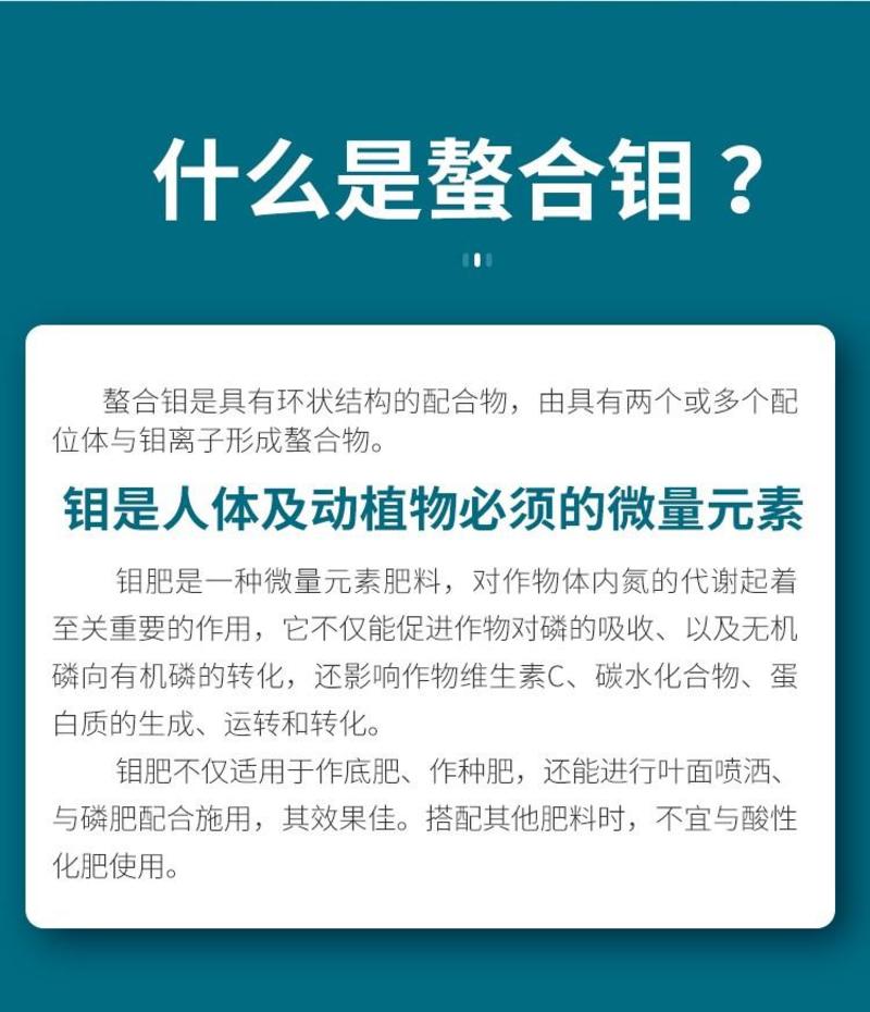 钼肥豆类作物果树专用钼肥叶片浓绿色泽好预防植株矮小