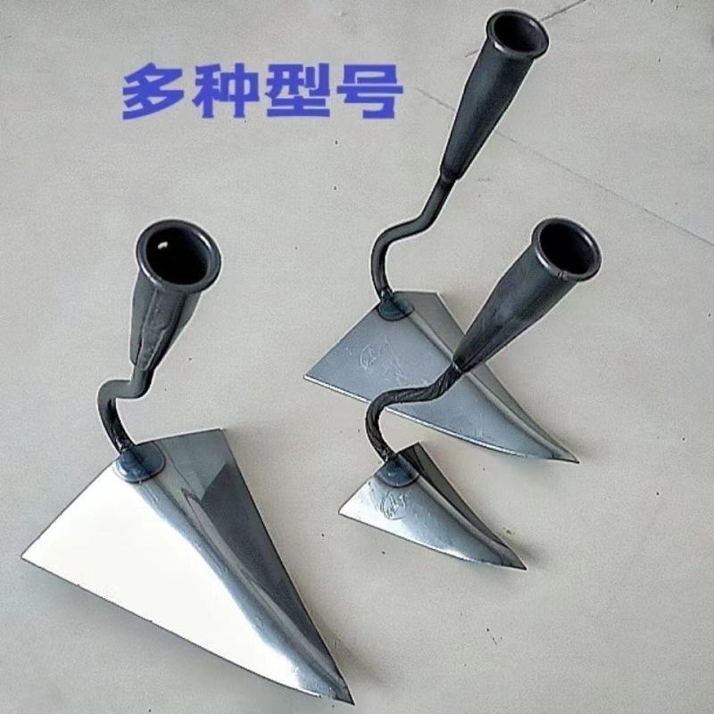 农具工具大全家用种菜三角开沟锄头小尖锄农用翻地松土锰钢三