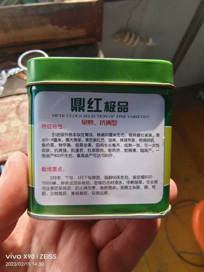 鼎红朝天椒种子早熟抗病型抗重茬一般800斤可达1580斤