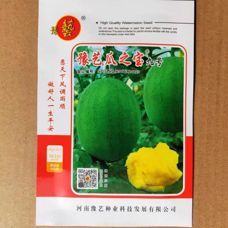 豫艺瓜之宝九号礼品西瓜种子皮薄单株座果3个感口好果肉黄